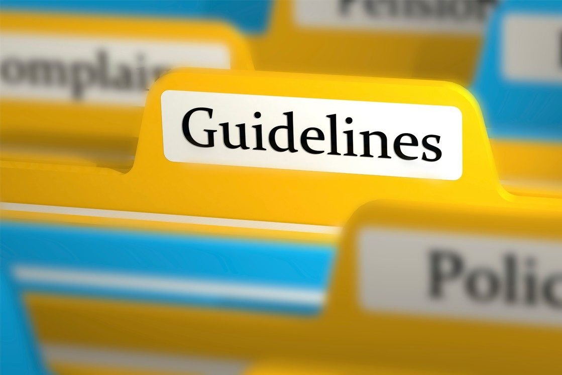 A yellow folder tab labeled "Guidelines" is shown among other folders with partially visible labels, ideal for organizing MCCQE1 exam preparation materials from Ace QBank based on the Canadian guidelines.