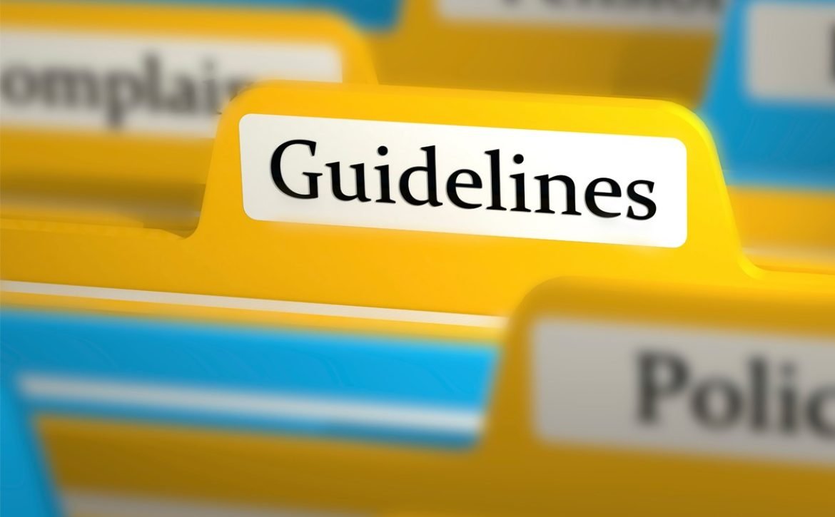 A yellow folder tab labeled "Guidelines" is shown among other folders with partially visible labels, ideal for organizing MCCQE1 exam preparation materials from Ace QBank based on the Canadian guidelines.